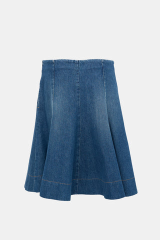 Khaite Denim Midi Skirt