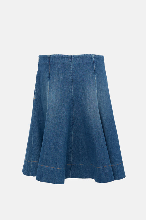 Khaite Denim Midi Skirt