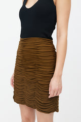 Khaite Khaki Green Ruched Skirt