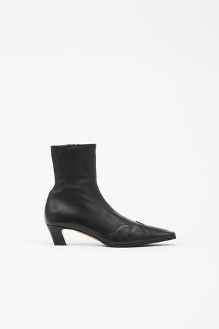 Khaite Leather Nevada Ankle Boot