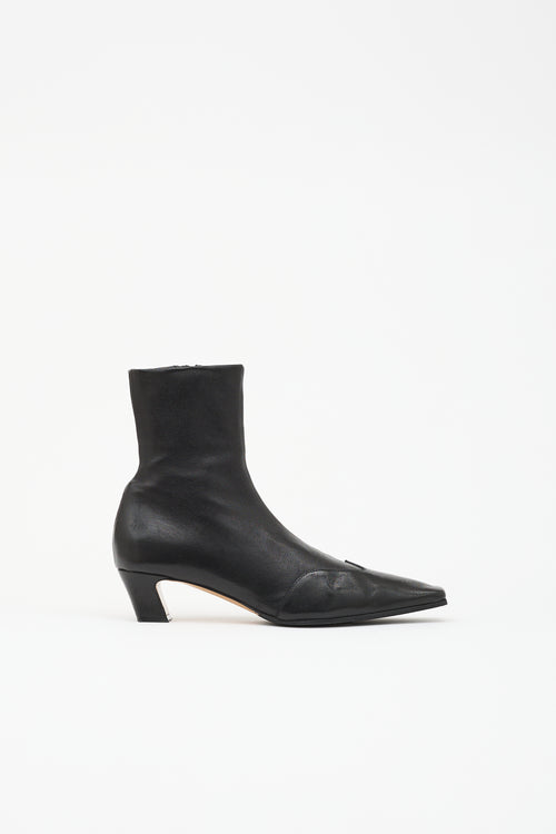 Khaite Leather Nevada Ankle Boot