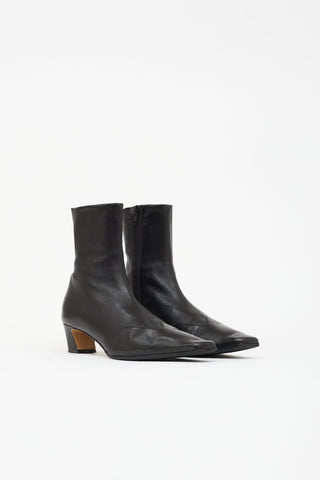 Khaite Leather Nevada Ankle Boot