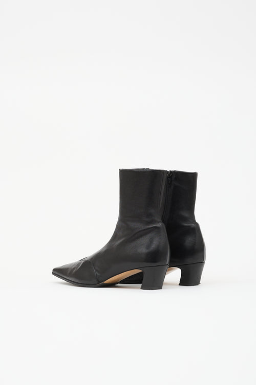 Khaite Leather Nevada Ankle Boot