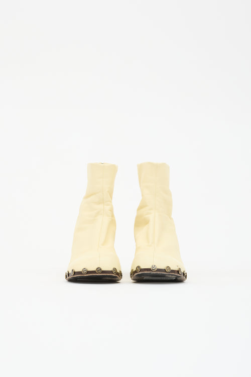 Khaite Leather Ankle Boot