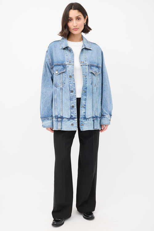 Khaite Light Wash Grizzo Long Denim Jacket