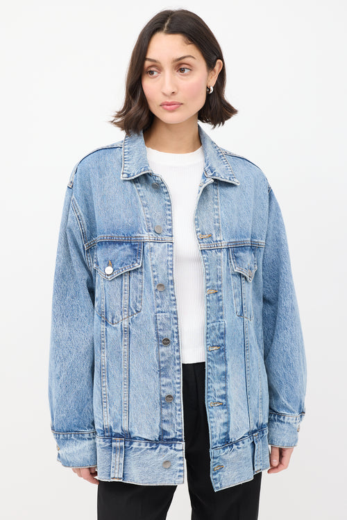 Khaite Light Wash Grizzo Long Denim Jacket