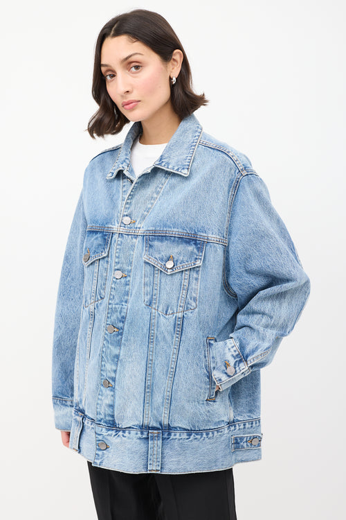 Khaite Light Wash Grizzo Long Denim Jacket