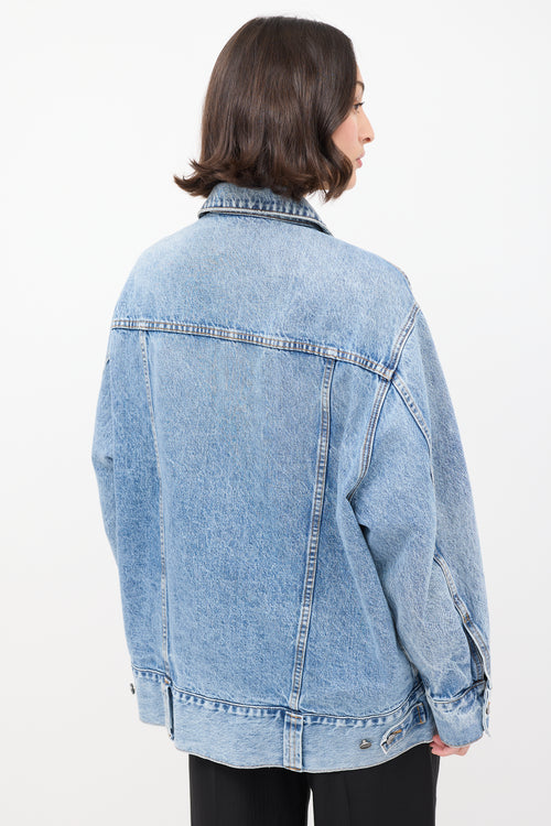 Khaite Light Wash Grizzo Long Denim Jacket