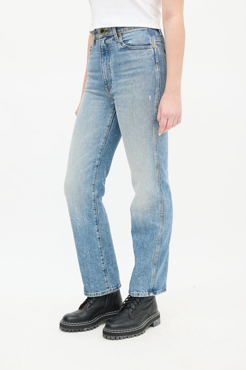 Khaite Light Wash Paint Spot Abigail Jeans