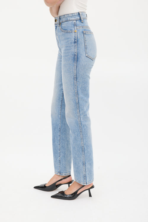 Khaite Medium Stone Wash Abigail Straight Leg Jeans