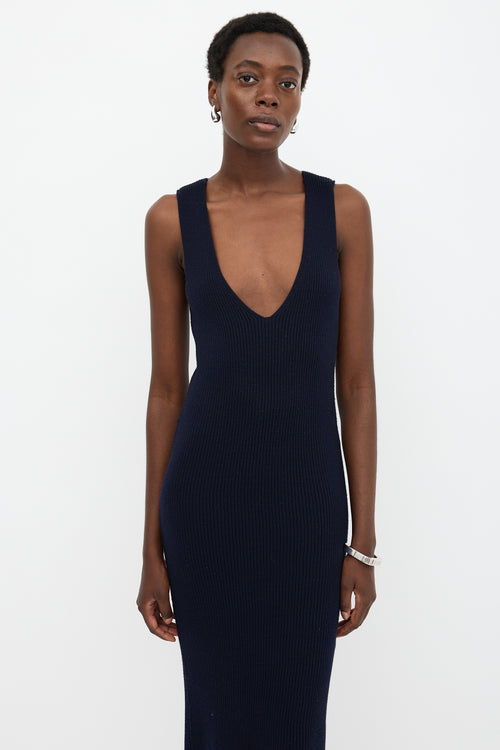 Khaite Merino Wool Rib Knit Dress
