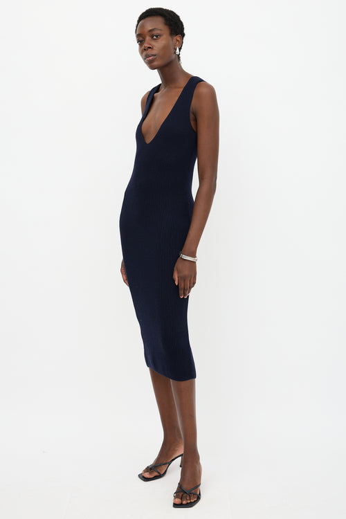 Khaite Merino Wool Rib Knit Dress