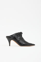 Khaite Patent Crinkle Leather Mule