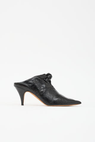 Khaite Patent Crinkle Leather Mule