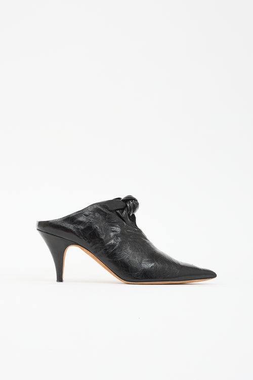 Khaite Patent Crinkle Leather Mule