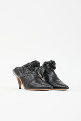 Khaite Patent Crinkle Leather Mule