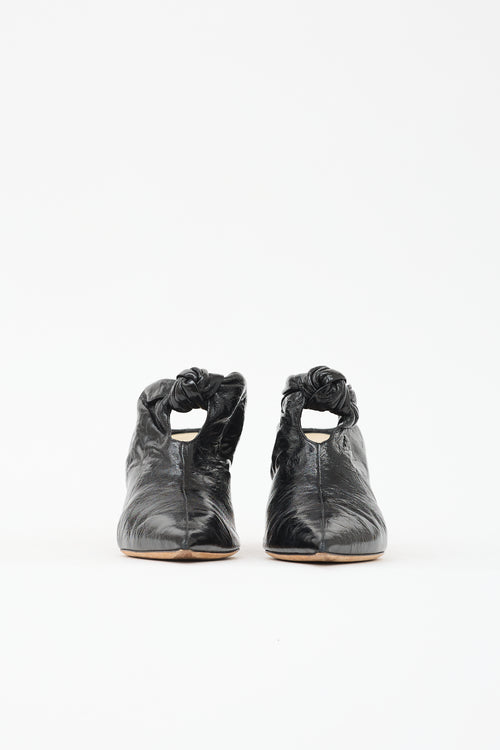Khaite Patent Crinkle Leather Mule