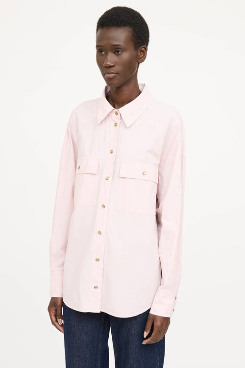 Khaite Cotton Bea Snap Shirt