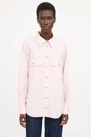 Khaite Cotton Bea Snap Shirt