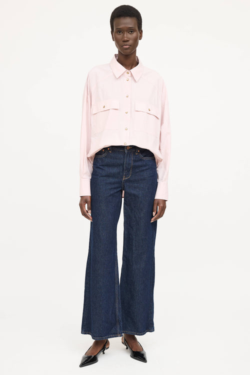 Khaite Cotton Bea Snap Shirt