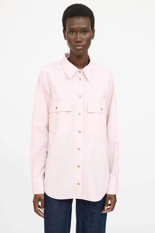 Khaite Cotton Bea Snap Shirt