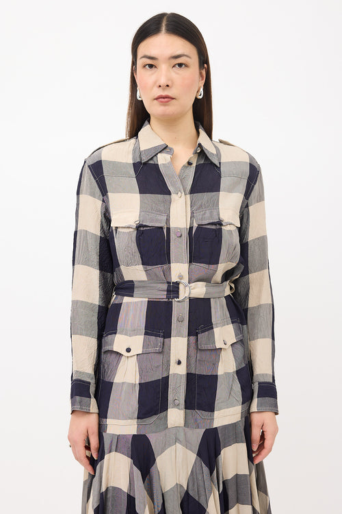 Khaite Plaid Shirt Dress