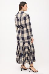 Khaite Plaid Shirt Dress