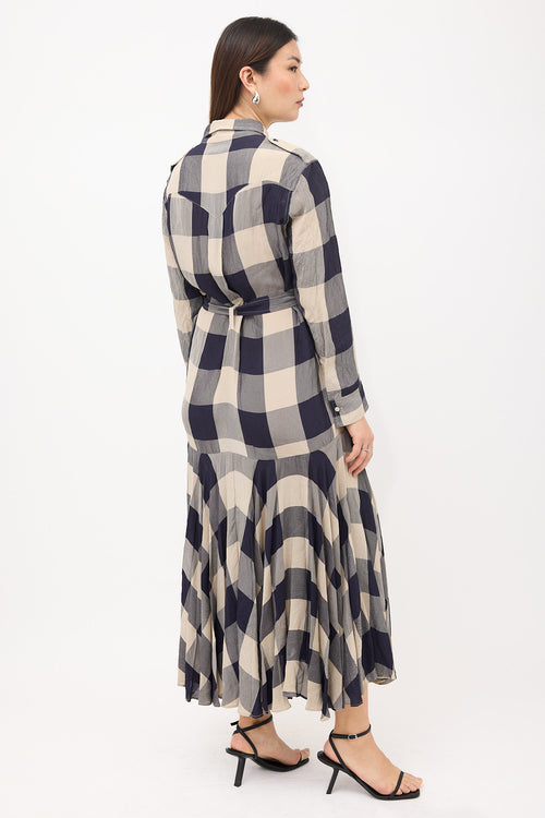 Khaite Plaid Shirt Dress