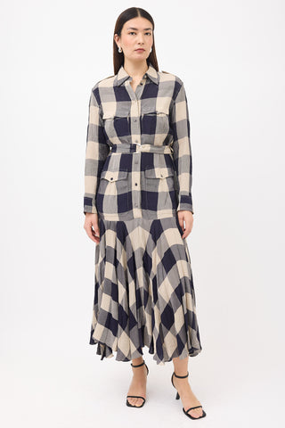Khaite Plaid Shirt Dress