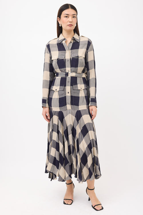 Khaite Plaid Shirt Dress