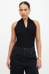 Khaite Ribbed Toto Halter Bodysuit