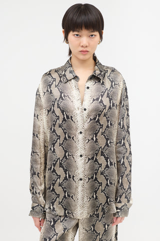 Khaite Satin Printed Argo Shirt