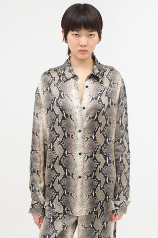 Khaite Satin Printed Argo Shirt