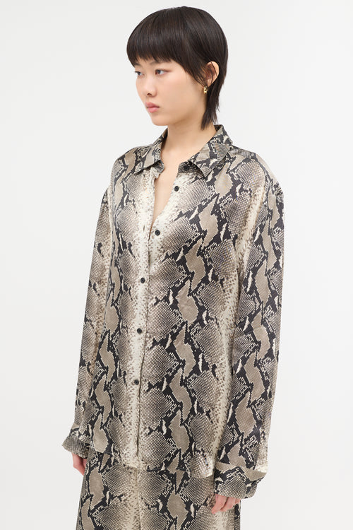 Khaite Satin Printed Argo Shirt
