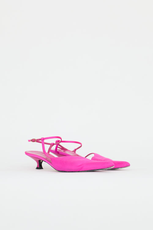 Khaite Satin Seville Slingback Pump