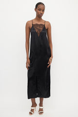 Khaite Satin & Lace Slip Dress