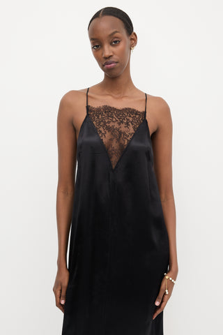 Khaite Satin & Lace Slip Dress