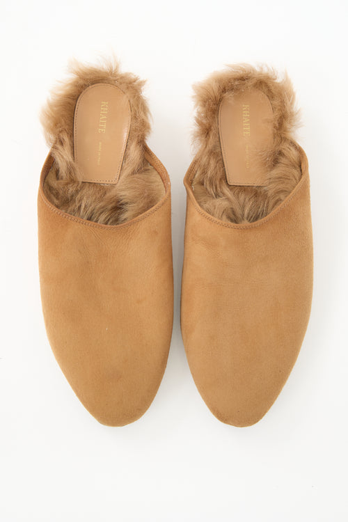 Khaite Shearling Otto Mule