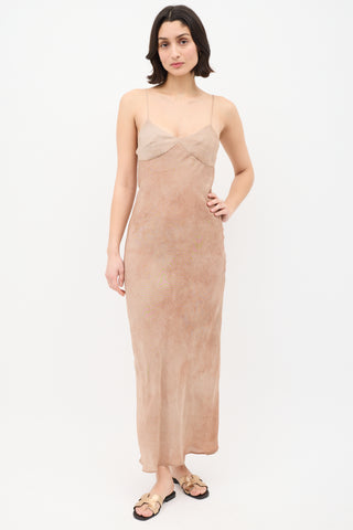 Khaite Washed Beige Slip Dress