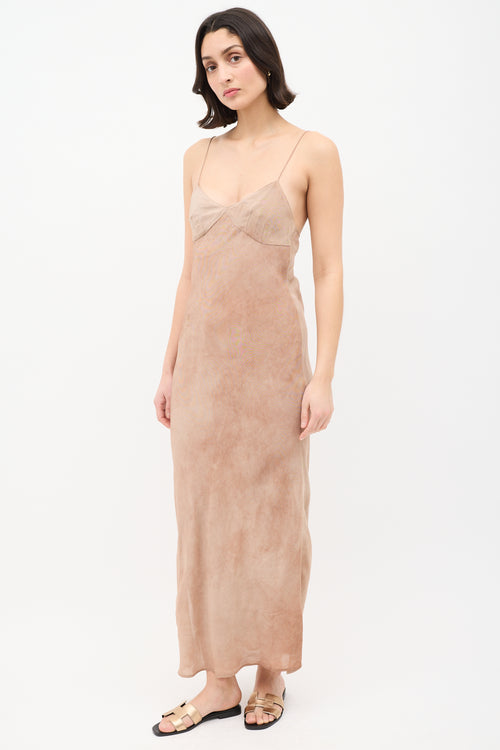 Khaite Washed Beige Slip Dress