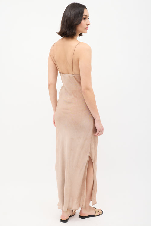 Khaite Washed Beige Slip Dress