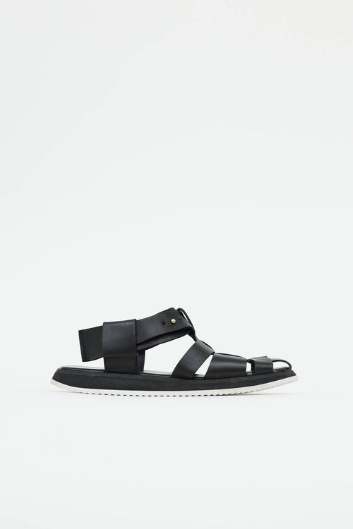 Khaite Leather Fisherman Woven Sandal