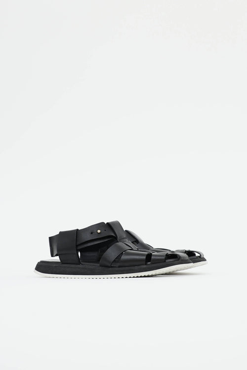 Khaite Leather Fisherman Woven Sandal