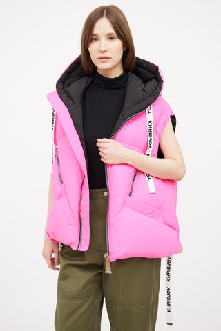 Khrisjoy Pink Down Logo Vest