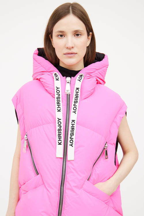 Khrisjoy Pink Down Logo Vest