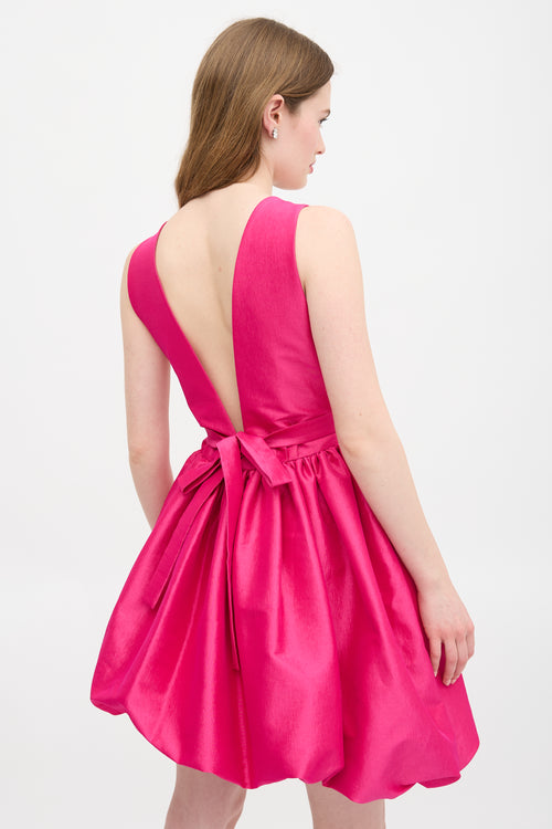Kika Vargas Taffeta Hilma Plunge Dress