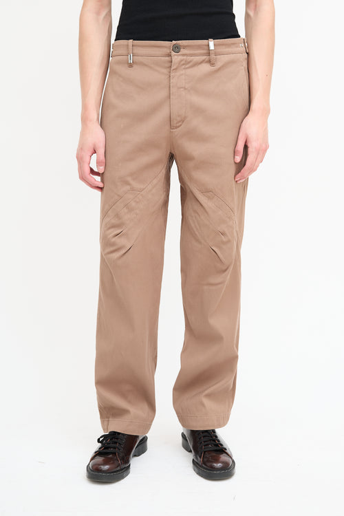 Kiko Kostadinov Brown Ribbed Tapered Trouser