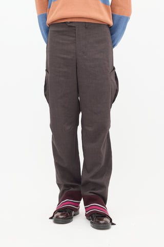 Kiko Kostadinov Brown Tapered & Cutout Hem Pant