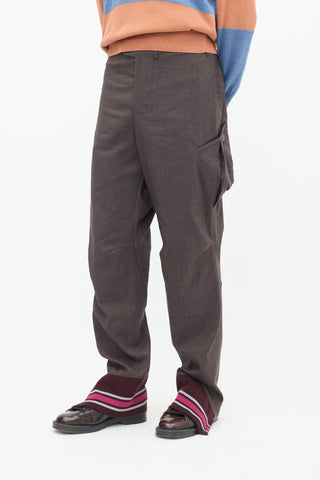 Kiko Kostadinov Brown Tapered & Cutout Hem Pant