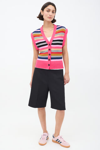 Kiko Kostadinov FW21 Pink & Multicolour Striped Arielle Vest